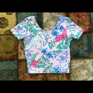 Form Fitting Floral Crop Top